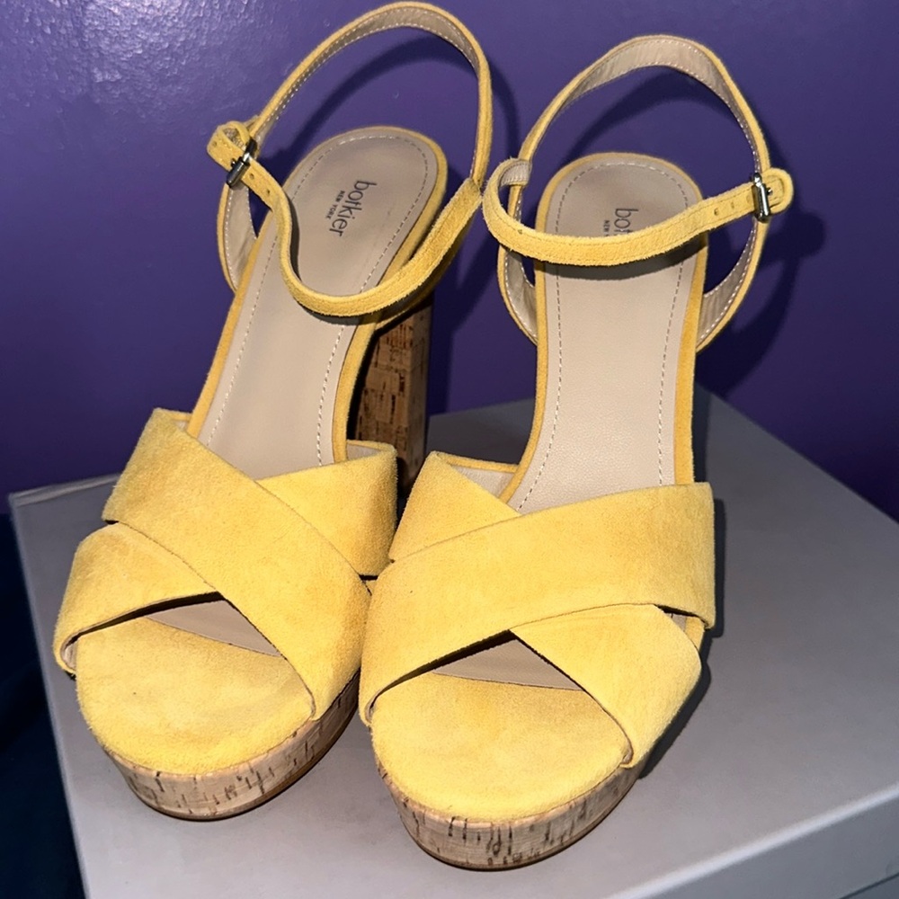 Nib Botkier Yellow Suede Sandals - image 1